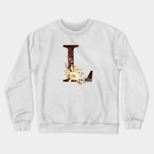 Floral Monogram L Lovely Autumn Foliage Crewneck Sweatshirt